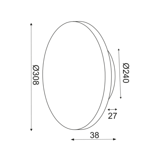 ΕΠΙΤOIXO ΦΩΤΙΣΤΙΚΟ LED 15W 3000Κ 1200LM TERRAZZO MDF ΚΥΚΛΟΣ Φ30ΧΗ3,6CM ECLIPSE ACA – ZM1715LEDWT