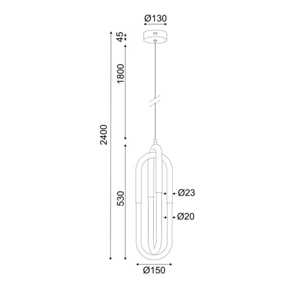 ΚΡΕΜΑΣΤΟ Φ/Σ LED 16W 3000K 1120LM VENUS ΟΡΕΙΧΑΛΚΟ ΜΕΤ/ΚΟ 15X15XH230CM ACA – ZM33LEDP15BR