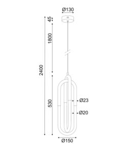 ΚΡΕΜΑΣΤΟ Φ/Σ LED 16W 3000K 1120LM VENUS ΧΡΩΜΙΟ ΜΕΤ/ΚΟ IP20 15X15XH230CM ACA – ZM33LEDP15CH