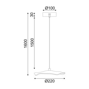 ΚΡΕΜΑΣΤΟ ΦΩΤΙΣΤΙΚΟ LED 5W 3000K 400LM NINFEA ΟΡΕΙΧΑΛΚΟ ΜΕΤΑΛΛΙΚΟ IP20 D22XH160CM ACA – ZM34LEDP22BR