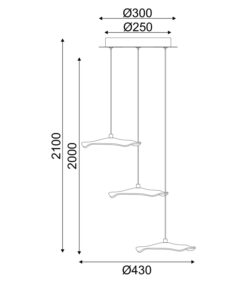 ΚΡΕΜΑΣΤΟ Φ/Σ LED 15W 3000K 1050LM NINFEA ΟΡΕΙΧΑΛΚΟ ΜΕΤ/ΚΟ IP20 D43XH210CM ACA – ZM34LEDP45BR
