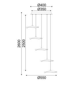ΚΡΕΜΑΣΤΟ Φ/Σ LED 25W 3000K 1750LM NINFEA ΟΡΕΙΧΑΛΚΟ ΜΕΤ/ΚΟ IP20 D55XH260CM ACA – ZM34LEDP55BR