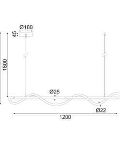 ΚΡΕΜΑΣΤΟ ΦΩΤΙΣΤΙΚΟ LED 36W 3000K 2000LM KYMA ΜΑΥΡΟ ΜΕΤΑΛΛΙΚΟ IP20 120Χ6XΗ215CM ACA – ZM36LEDP120BK