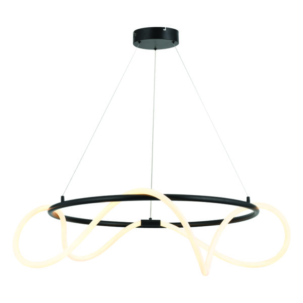 ΚΡΕΜΑΣΤΟ Φ/Σ LED 60W 3000K 3400LM KYMA ΜΑΥΡΟ ΜΕΤ/ΚΟ IP20 D80XH230CM ACA – ZM36LEDP80BK