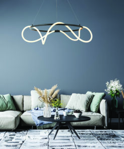 ΚΡΕΜΑΣΤΟ Φ/Σ LED 60W 3000K 3400LM KYMA ΜΑΥΡΟ ΜΕΤ/ΚΟ IP20 D80XH230CM ACA – ZM36LEDP80BK