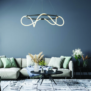 ΚΡΕΜΑΣΤΟ Φ/Σ LED 60W 3000K 3400LM KYMA ΜΑΥΡΟ ΜΕΤ/ΚΟ IP20 D80XH230CM ACA – ZM36LEDP80BK