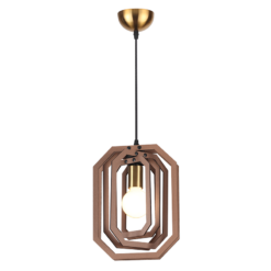ACA DECOR κρεμαστό φωτιστικό ορθογώνιο σε καμηλό δέρμα , ZM391P24WLL