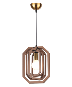 ACA DECOR κρεμαστό φωτιστικό ορθογώνιο σε καμηλό δέρμα , ZM391P24WLL