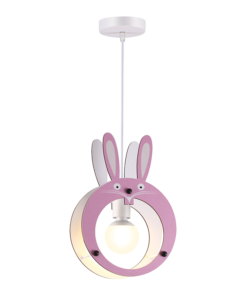 ACA DECOR  κρεμαστό παιδικό φωτιστικό ( λαγουδάκι ) 1xE27 σε ροζ χρώμα – ZM421P24