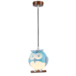 ACA DECOR – Κρεμαστό Φωτιστικό 1ΧΕ14 Μπλε Πλαστικό Κουκουβάγια 15Χ13,5ΧΗ80cm
