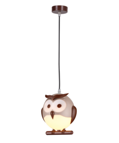 ACA DECOR – Κρεμαστό Φωτιστικό 1ΧΕ14 Καφέ Πλαστικό Κουκουβάγια 15Χ13,5ΧΗ80cm