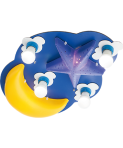 ACA DECOR – Φωτιστικό Οροφής 4ΧΕ27 + 2ΧΕ14 Μπλε Πλαστικό + Mdf Ουρανός 67Χ43Χ11cm