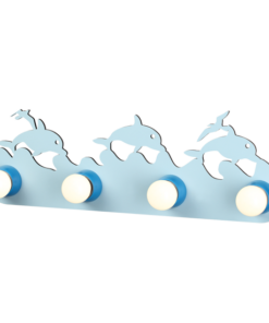 ACA DECOR – Επίτοιχο Φωτιστικό 4ΧΕ27 Μπλε Μεταλλικό + Mdf Θάλασσα 51Χ17Χ13,5cm