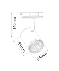 LED Φωτιστικό Ράγας 2 Καλωδίων Μαύρο 7W ACA 24° 500lm Θερμό 3000K ACA – ZUNO730B2