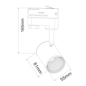 LED Φωτιστικό Ράγας 4 Καλωδίων Μαύρο 7W ACA 24° 500lm Θερμό 3000K ACA  – ZUNO730B4