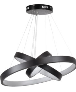 GloboStar® NEMESIS TRIO 61167-DECO Κρεμαστό Φωτιστικό Δαχτυλίδι-Κύκλος LED CCT 100W 12123lm 360° AC 220-240V – Εναλλαγή Φωτισμού μέσω Τηλεχειριστηρίου All In One Ψυχρό 6000k+Φυσικό 4500k+Θερμό 2700k Dimmable Φ25+40+60cm – Μαύρο – 3 Years Warranty