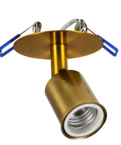 GloboStar® SARA 00852 Μοντέρνο Χωνευτό Φωτιστικό Οροφής / Τοίχου Μονόφωτο 1xE27 Μεταλλικό Μπρονζέ Χρυσό Φ8 x Υ8.5cm