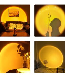 GloboStar® 00819 Μοντέρνο Minimal Επιδαπέδιο Φωτιστικό Μεταλλικό Μονόφωτο LED 12W DC 5V με Projector LENS Ειδικού Εφέ & Καλώδιο Τροφοδοσίας USB Rotation Head 180° SUN