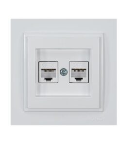 ΠΡΙΖΑ DATA CAT 6 RJ 45 ΔΙΠΛΗ ΛΕΥΚΗ EUROLAMP – 152-10141
