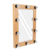 GloboStar® MAKEUP MIRROR-60×90-1 Μοντέρνος Καθρέπτης Μακιγιάζ με Πλαίσιο Φυσικού Ξύλου με Διακόπτη On/Off 10 x E27 AC220-240V – Μ60 x Π7 x Υ90cm – Μπεζ Δρυς