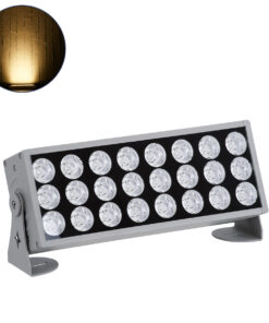 GloboStar® FLOOD-ZENA 90219 Προβολέας Wall Washer για Φωτισμό Κτιρίων LED 60W 5400lm 3° DC 24V Αδιάβροχο IP65 L37 x W9 x H26.5cm Θερμό Λευκό 2700K – Ασημί – 3 Years Warranty