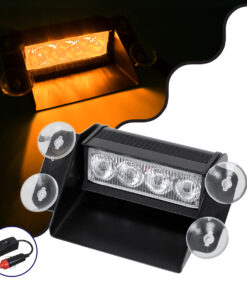 GloboStar® 85103 PRO Series Μπάρα Σήμανσης με Βεντούζες Στήριξης για Παρμπρίζ Οχήματος Οδικής Βοήθείας για Αυτοκίνητα & Φορτηγά 9 Προγραμμάτων Φωτισμού STROBE LED SMD 4W DC 10-30V IP20 Πορτοκαλί