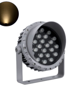 GloboStar® FLOOD-MENA 90644 Προβολέας Wall Washer με Αντιθαμβωτική Γρίλια για Φωτισμό Κτιρίων LED 24W 2160lm 30° AC 220-240V Αδιάβροχο IP65 Φ23 x Υ18cm Θερμό Λευκό 3000K – Ασημί – 3 Years Warranty