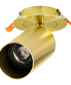 GloboStar® LEO 60352 Χωνευτό Κινούμενο Στρόγγυλο Φωτιστικό Σποτ Αλουμινίου με Ντουί GU10 AC 220-240V IP20 Φ6 x Υ17cm – Χρυσό Πλατίνα – 5 Years Warranty