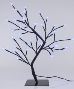 ΔΕΝΤΡΟ ΚΕΡΑΣΙΑ, 36 LED 5mm, ΜΕ ΛΟΥΛΟΥΔΙΑ ΣΙΛΙΚΟΝΗΣ, ΜΕ ΜΕΤΑΣΧΗΜΑΤΙΣΤΗ, ΠΡΟΕΚΤΑΣΗ ΠΑΡΟΧΗΣ 500cm, ΜΠΛΕ LED, 45cm, IP44 EUROLAMP – 600-30516