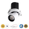 GloboStar® VIRGO-S 60303 Χωνευτό LED Spot Downlight TrimLess Φ9cm 7W 875lm 36° AC 220-240V IP20 Φ9cm x Υ9cm – Στρόγγυλο – Λευκό με Μαύρο Κάτοπτρο – Θερμό Λευκό 2700K – Bridgelux COB – 5 Years Warranty