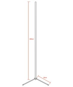 Μοντέρνο Minimal Επιδαπέδιο Μαύρο Φωτιστικό 200cm LED 32 Watt με Ασύρματο Χειριστήριο Αφής 2.4G RF & Dimmer CCT – Ψυχρό – Ημέρας – Θερμό GloboStar ALIEN Design GLOBO-200-10