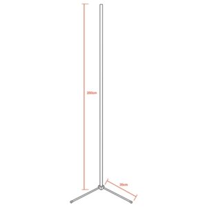 Μοντέρνο Minimal Επιδαπέδιο Μαύρο Φωτιστικό 200cm LED 32 Watt με Ασύρματο Χειριστήριο Αφής 2.4G RF & Dimmer CCT – Ψυχρό – Ημέρας – Θερμό GloboStar ALIEN Design GLOBO-200-10