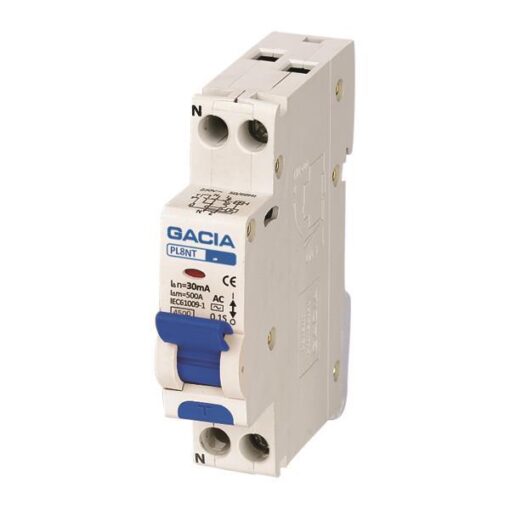 ΡΕΛΕ RCBO ΜΟΝΟΠΟΛΙΚΟ 40A 4,5KA 30mA 1P+N GACIA TYPE A EUROLAMP – 500-43516
