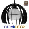 GloboStar® INGLEY 01226 Μοντέρνο Κρεμαστό Φωτιστικό Οροφής Μονόφωτο Μαύρο Μεταλλικό Πλέγμα με Λευκό Γυαλί Φ26 x Y21cm