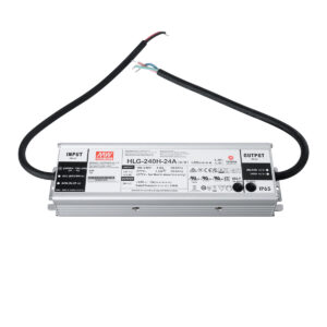 GloboStar® HLG-240H-24A 90793 MEANWELL Αδιάβροχο Ρυθμιζόμενο Μεταλλικό Τροφοδοτικό SELV για Προϊόντα LED 240W 10A – AC 220-240V σε DC 24V – Ρυθμιζόμενο από 22.4VDC έως 25.6VDC – Αδιάβροχο IP65 Μ24.4 x Π6.8 x Υ3.88cm – 3 Years Warranty