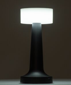 GloboStar® NANNA 76472 Μοντέρνο Επιτραπέζιο Φωτιστικό Πορτατίφ LED 1.5W 105lm 120° DC 5V Επαναφορτιζόμενο με Μπαταρία Li-ion 1800mAh – Διακόπτη Αφής με 3 Εναλλαγές Φωτισμού CCT Θερμό – Φυσικό – Ψυχρό 1500K – 4500K – 6000K Dimmable – D9 x 21cm – Μαύρο