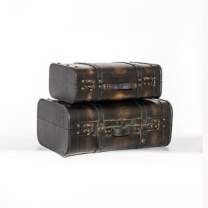 ΞΥΛΙΝΗ ΒΑΛΙΤΣΑ, ΣΚΟΥΡΟ ΚΑΦΕ, ΣΕΤ 2 ΤΜΧ, 45x29x18,5cm ΚΑΙ 37x24x13,5cm EUROLAMP – 600-45481