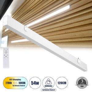 GloboStar® FELIX 61029-W Γραμμικό Φωτιστικό Τοίχου – Απλίκα Linear LED CCT 54W 6500lm 120° AC 220-240V Μ120 x Π3.5 x Υ7cm – Εναλλαγή Φωτισμού μέσω Τηλεχειριστηρίου All In One Ψυχρό 6000k+Φυσικό 4500k+Θερμό 2700k Dimmable – Λευκό – 3 Years Warranty