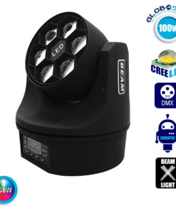 Επαγγελματική Κινούμενη Ρομποτική Κεφαλή Mini BEE EYE Super Beam CREE Prism LED 100W 230V 1.5° DMX512 RGBW GloboStar 51122