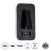 GloboStar® LADY-O 61363 Μοντέρνο Φωτιστικό Τοίχου – Απλίκα Ξενοδοχείου Bed Side LED 10W 1000lm 36° & 360° AC 220-240V – Reading Light & Κρυφός Φωτισμός – Φορτιστής USB 3A – Μ10.5 x Π10 x Υ18.5cm – Φυσικό Λευκό 4500K – Μαύρο – 3 Χρόνια Εγγύηση