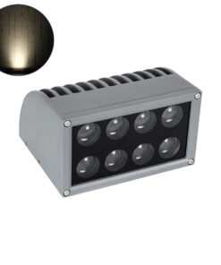 GloboStar® FLOOD-DENA 90486 Επιτοίχιος Προβολέας Wall Washer για Φωτισμό Κτιρίων – Απλίκα & Δαπέδου LED 16W 1520lm 5° DC 24V Αδιάβροχο IP67 Μ15.5 x Π13 x Υ9.1cm Φυσικό Λευκό 4500K – Γκρι Ανθρακί – 3 Years Warranty