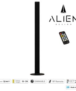 GloboStar® ALIEN-DIVA-BLACK-50-10 ALIEN Design DIVA Μοντέρνο Minimal Nordic Μεταλλικό Φωτιστικό Επιτραπέζιο – Πορτατίφ – Λαμπατέρ Μαύρο LED 10W 1500lm με Ασύρματο Χειριστήριο RF & Dimmer IP20 CCT Θερμό 2700 K έως Ψυχρό 6000K Μ3 x Π1.6 x Υ50cm