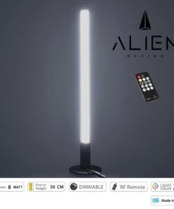 GloboStar® ALIEN-DIVA-BLACK-50-1 ALIEN Design DIVA Μοντέρνο Minimal Nordic Μεταλλικό Φωτιστικό Επιτραπέζιο – Πορτατίφ – Λαμπατέρ Μαύρο LED 8W 1120lm με Ασύρματο Χειριστήριο RF & Dimmer IP20 Ψυχρό Λευκό 6000K Μ3 x Π1.6 x Υ50cm