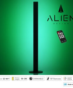 GloboStar® ALIEN-DIVA-BLACK-50-5 ALIEN Design DIVA Μοντέρνο Minimal Nordic Μεταλλικό Φωτιστικό Επιτραπέζιο – Πορτατίφ – Λαμπατέρ Μαύρο LED 8W 800lm με Ασύρματο Χειριστήριο RF & Dimmer IP20 Πράσινο Μ3 x Π1.6 x Υ50cm