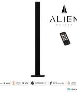 GloboStar® ALIEN-DIVA-BLACK-50-5 ALIEN Design DIVA Μοντέρνο Minimal Nordic Μεταλλικό Φωτιστικό Επιτραπέζιο – Πορτατίφ – Λαμπατέρ Μαύρο LED 8W 800lm με Ασύρματο Χειριστήριο RF & Dimmer IP20 Πράσινο Μ3 x Π1.6 x Υ50cm