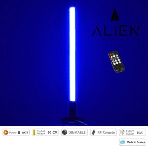 GloboStar® ALIEN-DIVA-BLACK-50-6 ALIEN Design DIVA Μοντέρνο Minimal Nordic Μεταλλικό Φωτιστικό Επιτραπέζιο – Πορτατίφ – Λαμπατέρ Μαύρο LED 8W 800lm με Ασύρματο Χειριστήριο RF & Dimmer IP20 Μπλε Μ3 x Π1.6 x Υ50cm