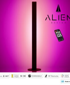 GloboStar® ALIEN-DIVA-BLACK-50-7 ALIEN Design DIVA Μοντέρνο Minimal Nordic Μεταλλικό Φωτιστικό Επιτραπέζιο – Πορτατίφ – Λαμπατέρ Μαύρο LED 8W 800 lm με Ασύρματο Χειριστήριο RF & Dimmer IP20 Ροζ Μ3 x Π1.6 x Υ50cm