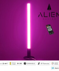 GloboStar® ALIEN-DIVA-BLACK-50-7 ALIEN Design DIVA Μοντέρνο Minimal Nordic Μεταλλικό Φωτιστικό Επιτραπέζιο – Πορτατίφ – Λαμπατέρ Μαύρο LED 8W 800 lm με Ασύρματο Χειριστήριο RF & Dimmer IP20 Ροζ Μ3 x Π1.6 x Υ50cm