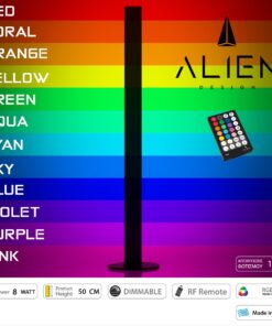 GloboStar® ALIEN-DIVA-BLACK-50-8 ALIEN Design DIVA Μοντέρνο Minimal Nordic Μεταλλικό Φωτιστικό Επιτραπέζιο – Πορτατίφ – Λαμπατέρ Μαύρο LED 8W 800lm με Ασύρματο Χειριστήριο RF & Dimmer IP20 Πολύχρωμο RGB Μ3 x Π1.6 x Υ50cm