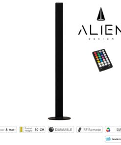 GloboStar® ALIEN-DIVA-BLACK-50-8 ALIEN Design DIVA Μοντέρνο Minimal Nordic Μεταλλικό Φωτιστικό Επιτραπέζιο – Πορτατίφ – Λαμπατέρ Μαύρο LED 8W 800lm με Ασύρματο Χειριστήριο RF & Dimmer IP20 Πολύχρωμο RGB Μ3 x Π1.6 x Υ50cm